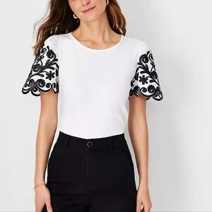 Catherine malandrino blouse bordering on sleeve